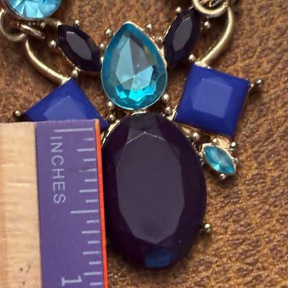 ♥️ Blue and Gold necklace and bracelet-costume jewelry - Picture 4 of 7